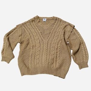 90s Style Cabin‎ Core Cozy Tan Cable Knit Sweater Size Xl